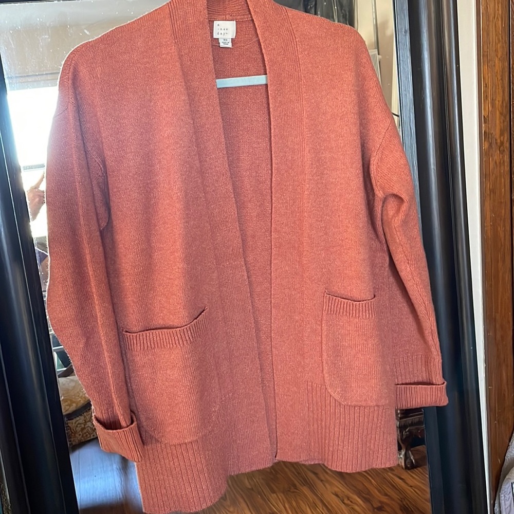 XS Cardigan cozy fall terracotta color